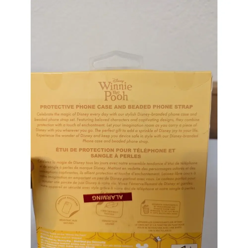 Disney Winnie the Pooh Apple iPhone 16 Pro Max phone case with beaded strap NIB